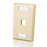 C2G CG03710 | One Port Keystone Single Gang Wall Plate - Ivory