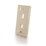 C2G CG03711 | Two Port Keystone Single Gang Wall Plate - Ivory