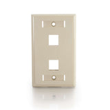 C2G CG03711 | Two Port Keystone Single Gang Wall Plate - Ivory
