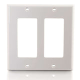 C2G CG03728 | Decorative Two Cutout Double Gang Walls - White