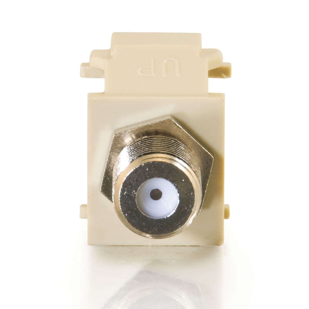 C2G CG03814 | Snap-In F-Type F/F Keystone Insert Module - Ivory