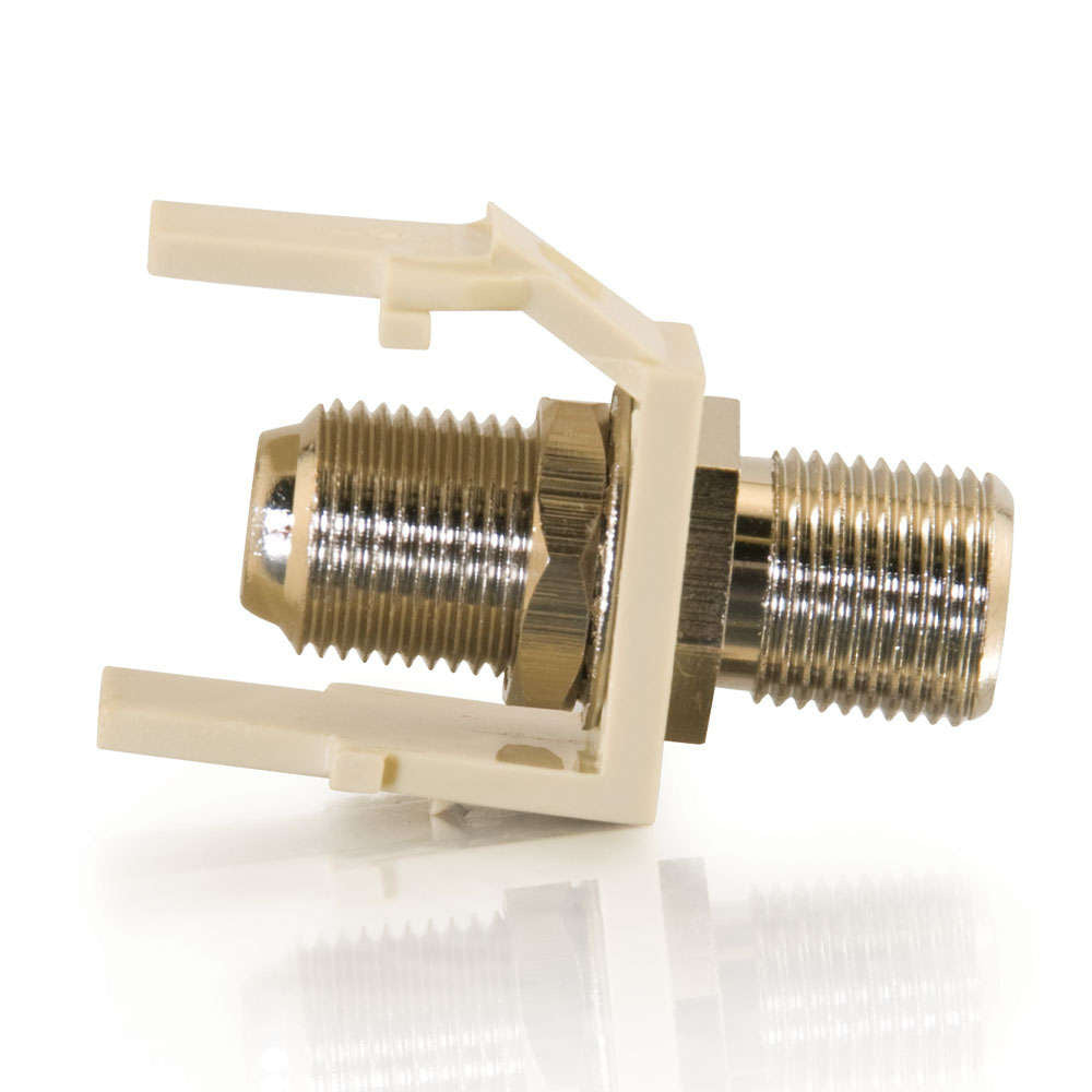 C2G CG03814 | Snap-In F-Type F/F Keystone Insert Module - Ivory