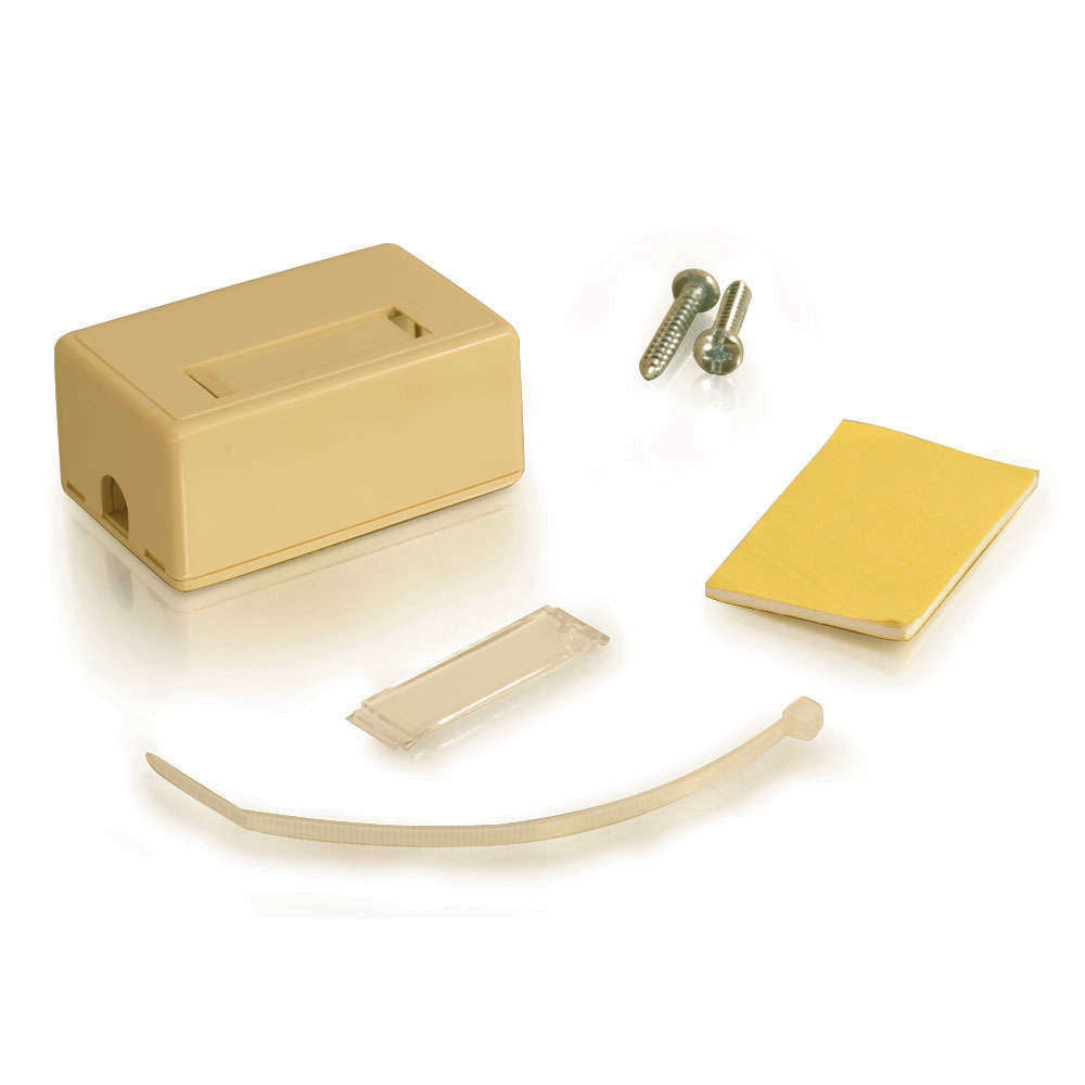 C2G CG03830 | 1-Port Keystone Jack Surface Mount Box - Ivory