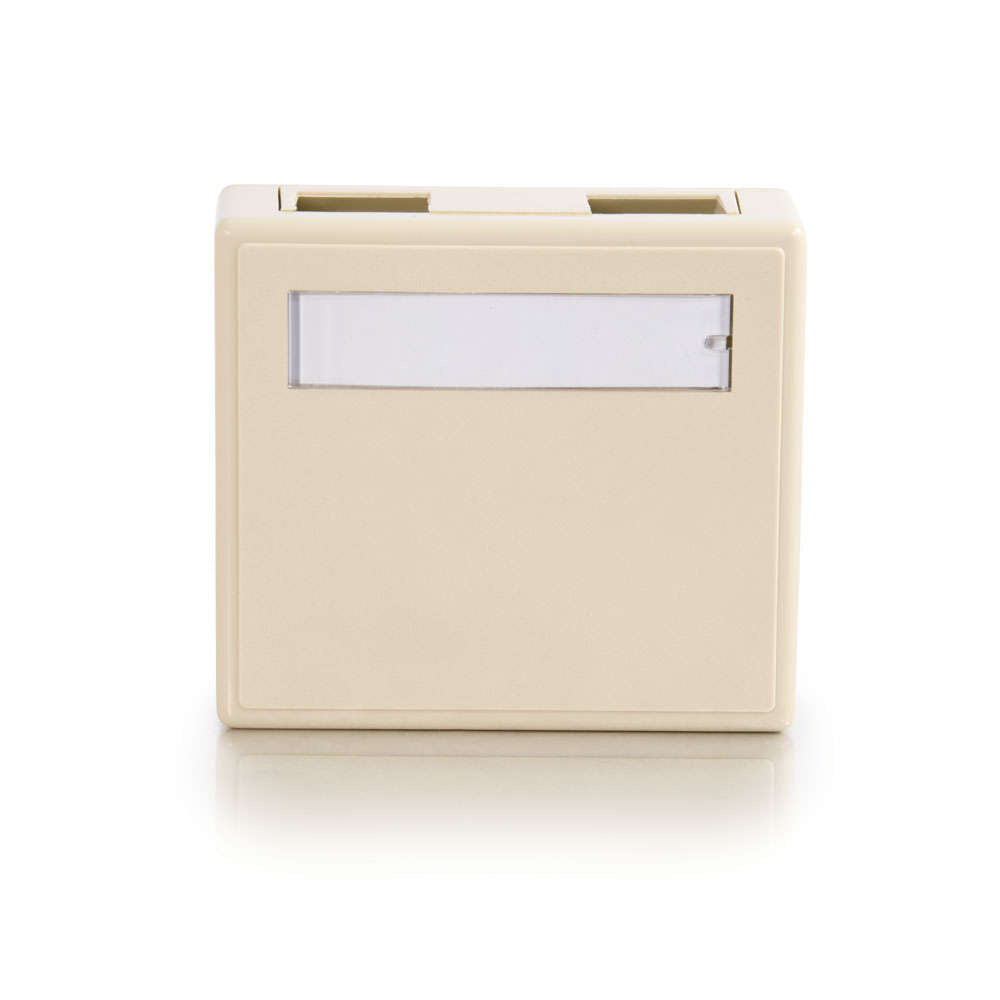 C2G CG03832 | 2-Port Keystone Jack Surface Mount Box - Ivory