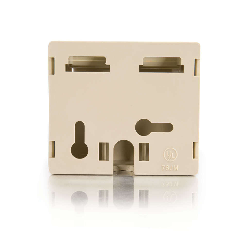 C2G CG03832 | 2-Port Keystone Jack Surface Mount Box - Ivory
