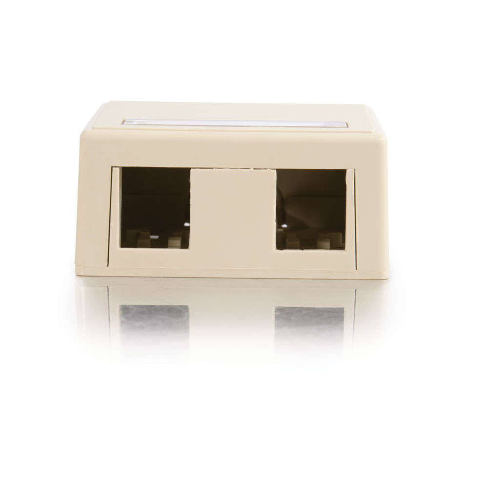 C2G CG03832 | 2-Port Keystone Jack Surface Mount Box - Ivory