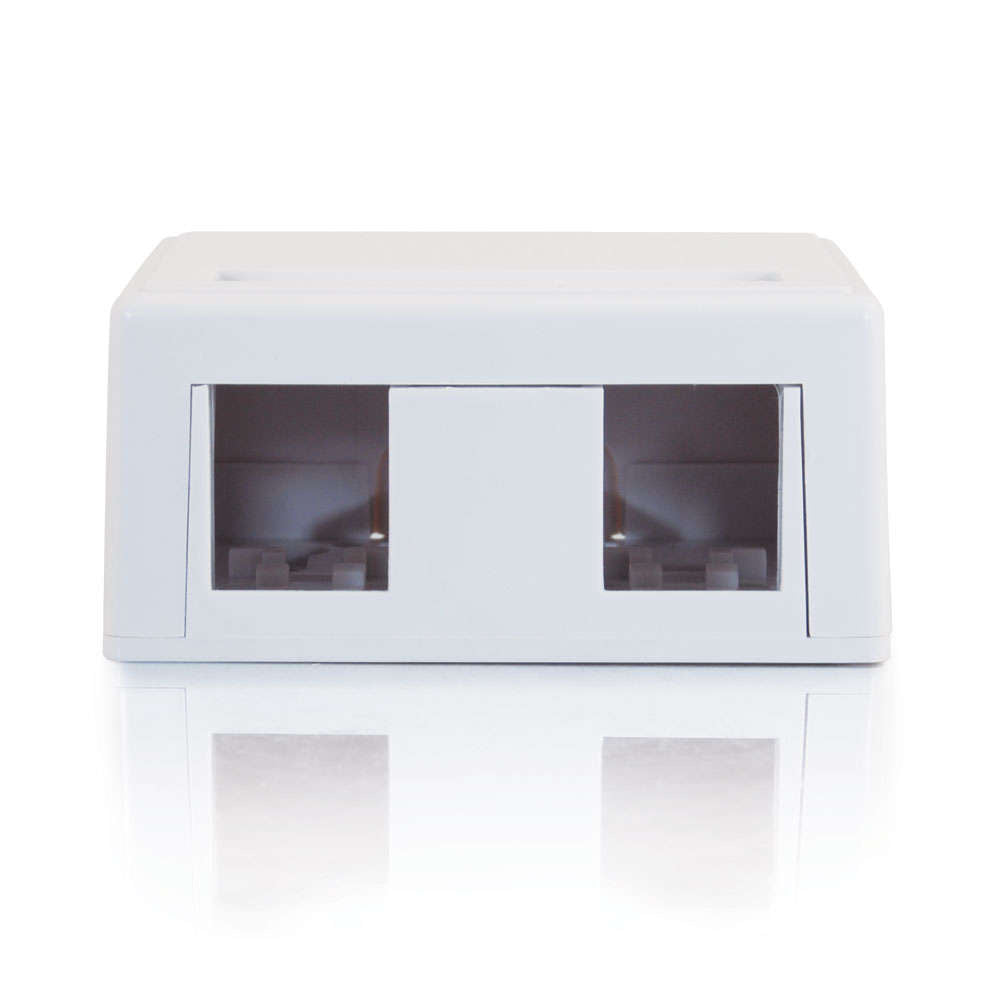 C2G CG03833 | 2-Port Keystone Jack Surface Mount Box - White