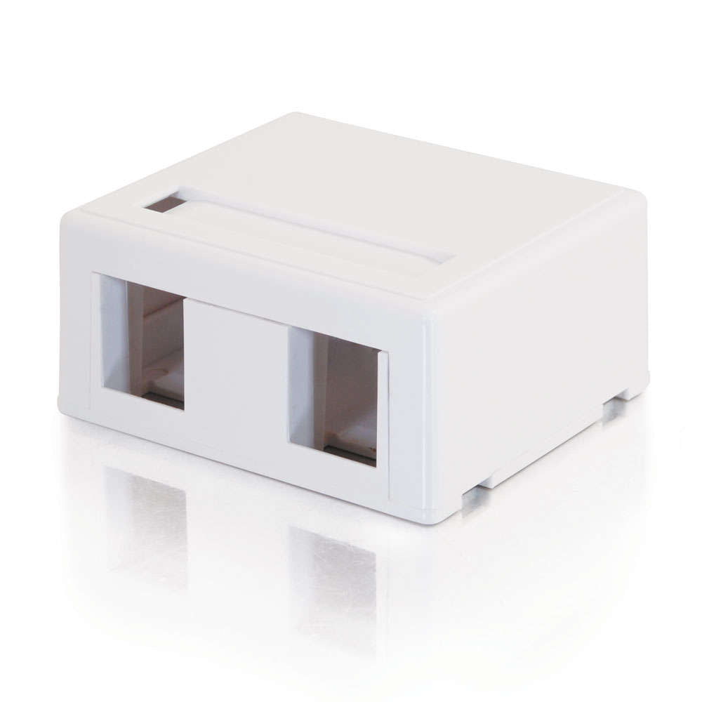 C2G CG03833 | 2-Port Keystone Jack Surface Mount Box - White