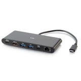 C2G CG28845 | USB-C 6-in-1 Mini Docking Station with HDMI, Ethernet, USB and Power Delivery up to 60W - 4K 30Hz