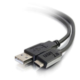 C2G CG28871 | 6ft (1.8m) USB 2.0 USB-C to USB-A Cable M/M - Black