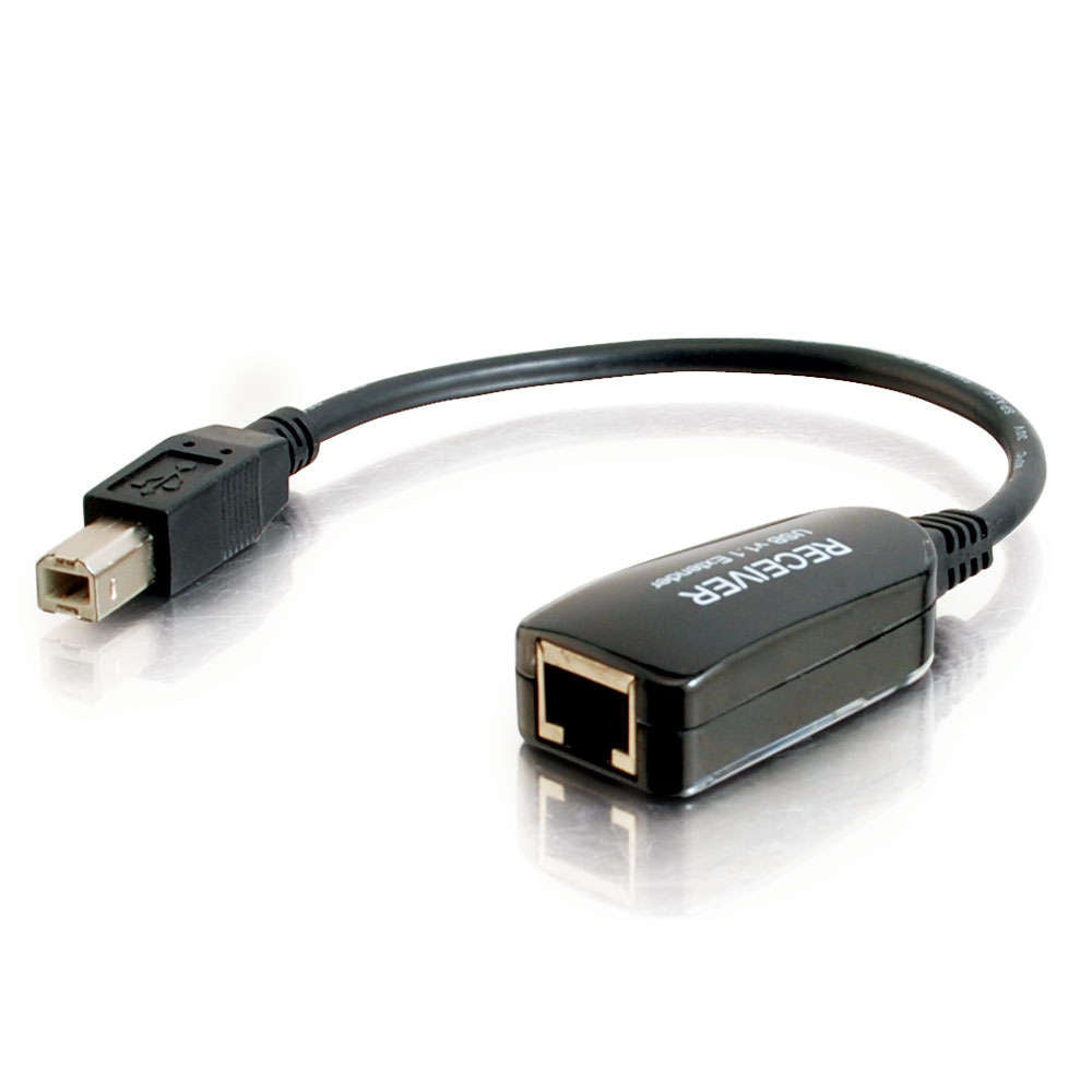 C2G CG29353 | 1-Port USB 1.1 Over Cat5 Superbooster Extender Dongle RJ45 Female to USB B Male Receiver