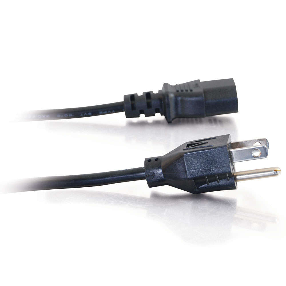 C2G CG29925 | 2ft (0.6m) 16 AWG Universal Power Cord (NEMA 5-15P to IEC320C13) (TAA Compliant)