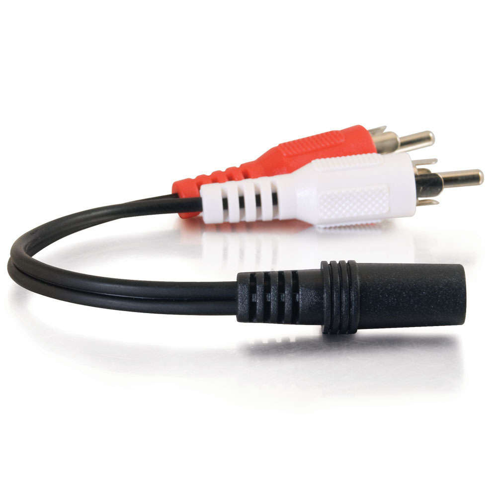 C2G CG40424 | 0.5ft (0.15m) Value Series One 3.5mm Stereo Female To Two RCA Stereo Male Y-Cable
