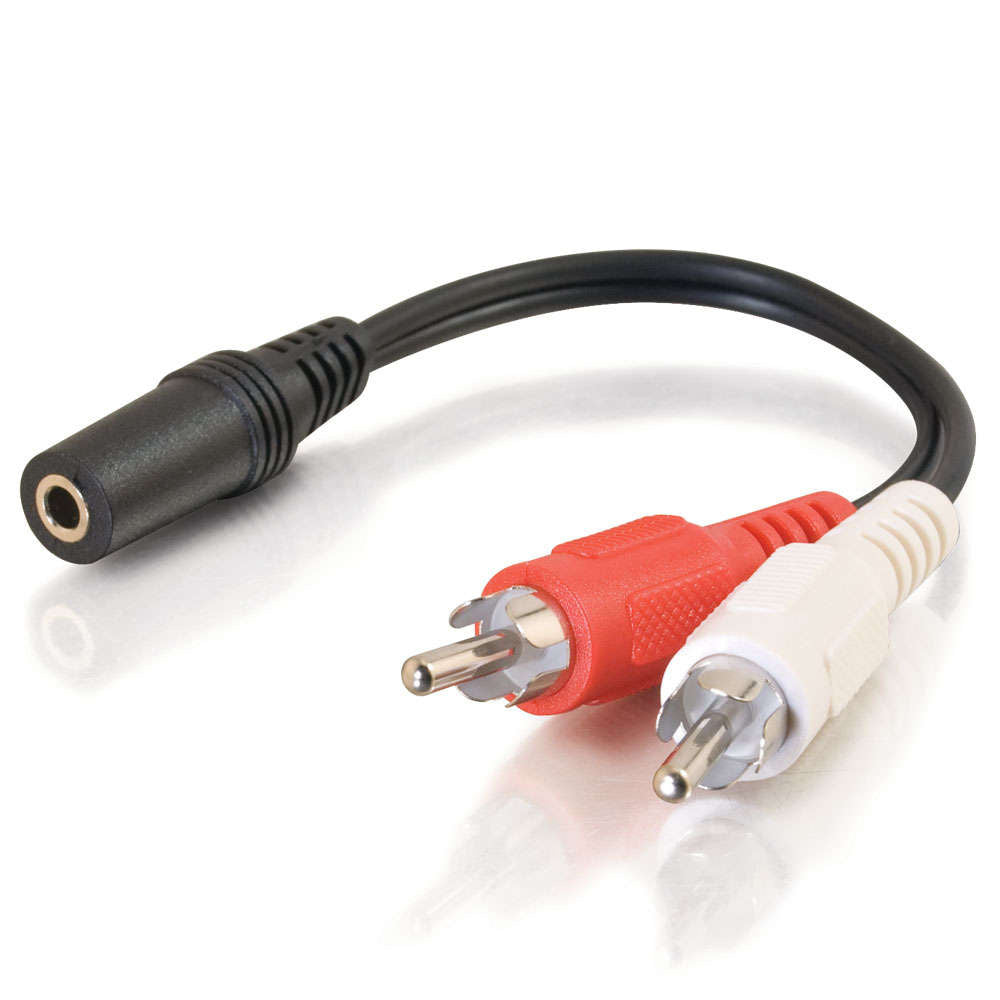 C2G CG40424 | 0.5ft (0.15m) Value Series One 3.5mm Stereo Female To Two RCA Stereo Male Y-Cable