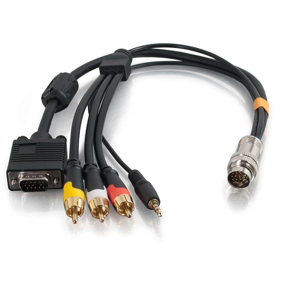 C2G CG60018 | 1.5ft (0.46m) RapidRun VGA (HD15) + 3.5mm + Composite Video + Stereo Audio Flying Lead