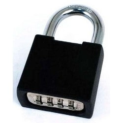 CCL Security Products K500-3/4 | Padlock, Resettable, 4-Dial, 2" Width, 2-1/4" Shackle Clearance, Heavy Pressure Cast, Black Epoxy