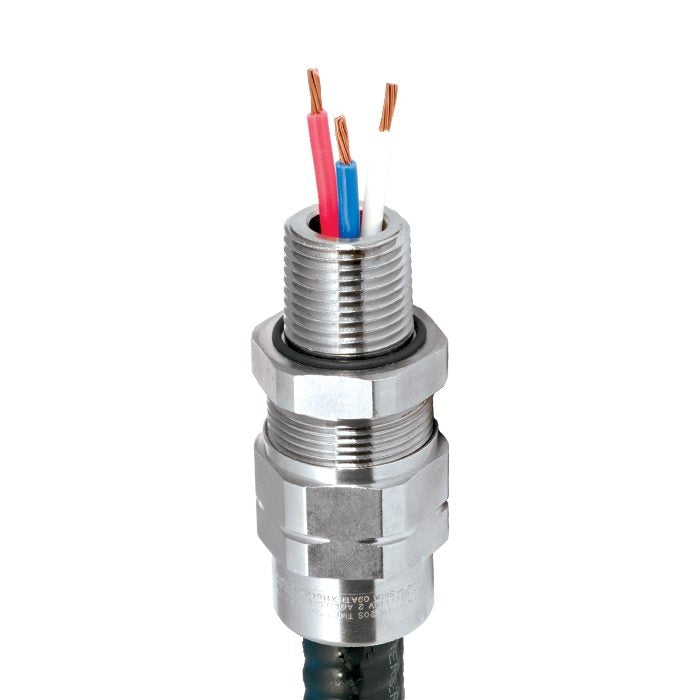 CMP Products TMC2-075NB118 | Cable Gland, Brass Body, 3/4 in., 0.87 in., Straight, NPT Thread, Armored Cable