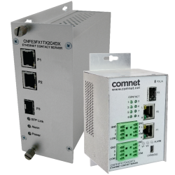 Comnet CNFE3FX1TX2C8RX Industrially Hardened 10/100 Mbps 3 Port Intelligent Ethernet Switch
