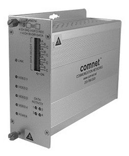 Comnet FVT4014M1 4 Channel Digitally Encoded Video Transmitter + 4 Channels Bi-directional Data Channels, 1 Fiber, Multimode