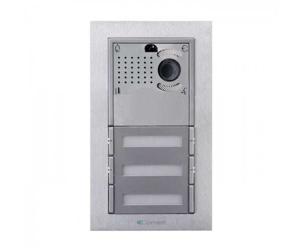 Comelit IMV4F | EZ-Pack A/V Only Entry Panel Kit (Flush) 4 Button iKall Metal Series For SimpleBus 2 Series
