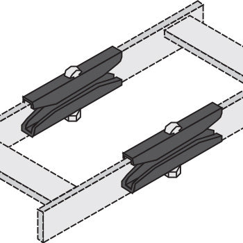 Cablofil 1R-1302-ZN-BK | Cable-Runway Series, Splice, Tubular Steel, 1-1/2 in. Side Rail, Black
