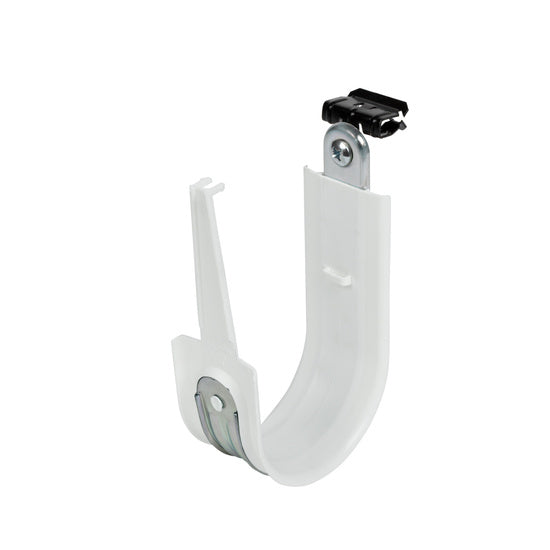 Cablofil CJ48HPHOK24 | 3" Plastic Coated J-Hook with Latch and Knock-on Beam Clip 1/8-1/4"