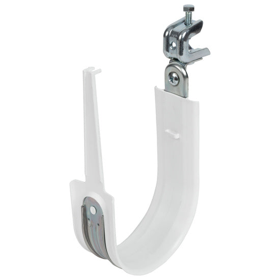 Cablofil CJ64HPACPBC | 4" Plastic Coated J-Hook with Latch and 90 Angle Clip with Press on Beam Clip 1/2"