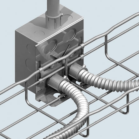 Cablofil SBDAPG | Cable Tray Fitting, Conduit and Box Support, Steel, 4.72 x 1.77 x 4.61 in, 1/2 in, 3/4 (Conduit) in, 4.61 in. H, 4.72 in L