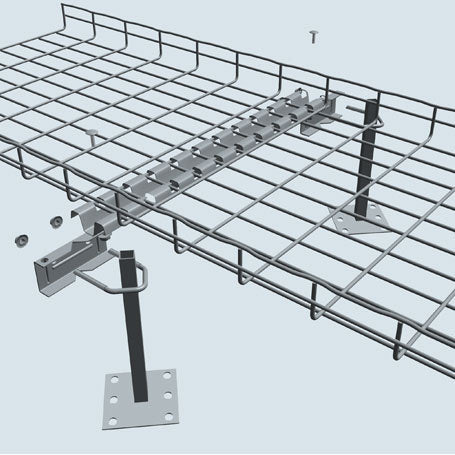 Cablofil UFC550KITBL | Cable Tray Fitting, Steel, Under Floor Support Clamp Kit, 24 in L