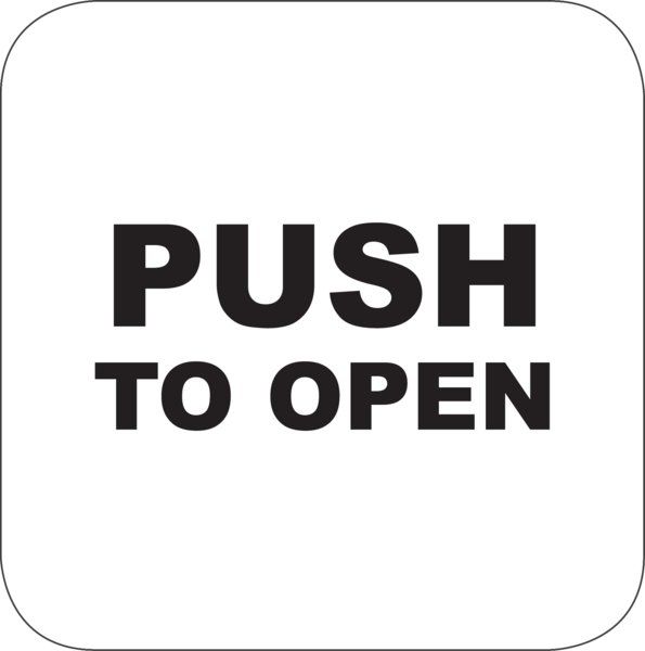 Camden Door Controls CM-25/3 | Narrow Push Plate Switch, Vertical Mounting, 'PUSH TO OPEN', Black Graphics