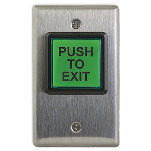 Camden Door Controls CM-30F | Green Illum "Poussez Pour Sortir" Switch 12/24V Led