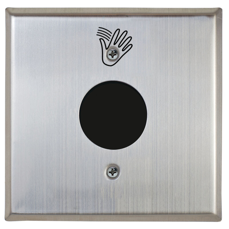 Camden Door Controls CM-325/40SW | Wired 'Short Range' Touchless Switch, 1 Relay, Stainless Steel Double Gang Faceplate Hand Icon