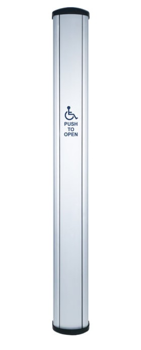 Camden Door Controls CM7436 | 36" Column™ Push Plate Switch, Anodized Aluminum Finish. Option For Dark Bronze Finish