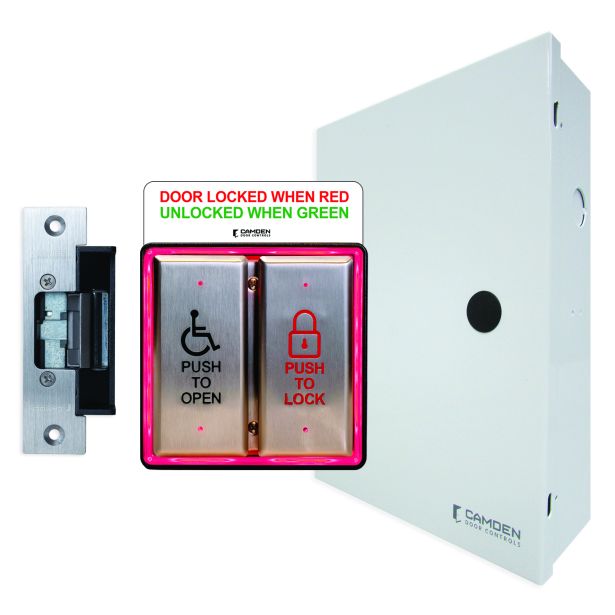 Camden Door Controls CX-WC13AXSM-PS | Surface Mount Combo Illuminated Push Plate System