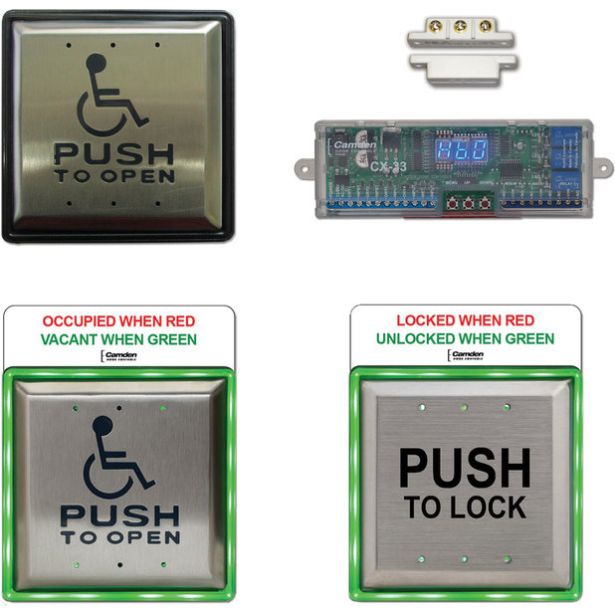 Camden Door Controls CX-WC13XSM | Surface Mount Aura Illuminated Push Plate Switch System