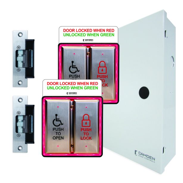 Camden Door Controls CX-WC14AXSM-PS | Surface Mount Two Door Restroom System