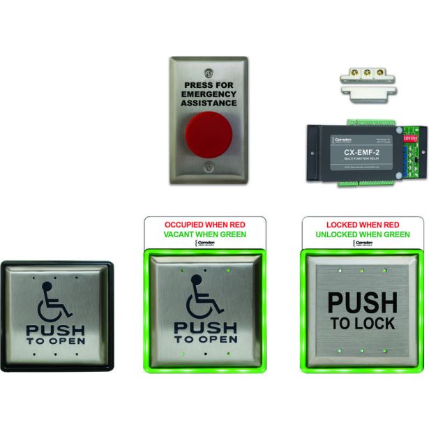 Camden Door Controls CX-WC15XSM | Surface Mount Aura Illuminated Push Plate Switch and Assistance Switch System
