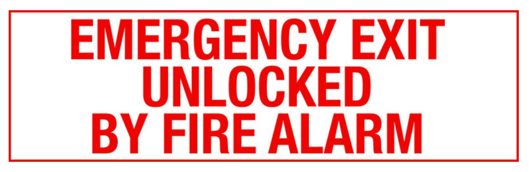 Camden Door Controls CXMS01W | Sign For Emergency Exit, Printed On White Mylar