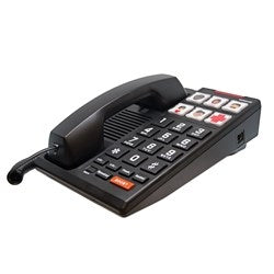 Cetis Inc HA110S6D | H3000 Telephone, Black Big Buttons, Customizable Photo Speed Dials, Volume Boost – Designed for Elder Care