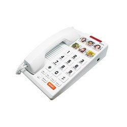 Cetis Inc HA510S6D | H3000 Telephone, White – Big Buttons, Customizable Photo Speed Dials, Volume Boost, Designed for Elder Care