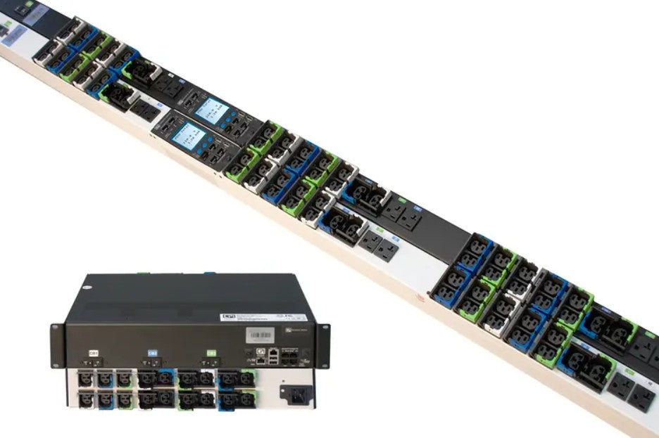 Chatsworth Products Inc EA-3010W-C | Monitored eConnect PDU, Black, Vertical; for 42U or Higher Cabinets, 34.5kW