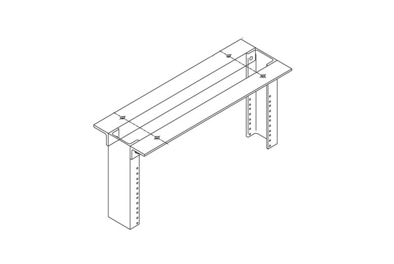 Chatsworth 10473-501 | Heavy-Duty Top Angle, for 19"W Rack, Clear