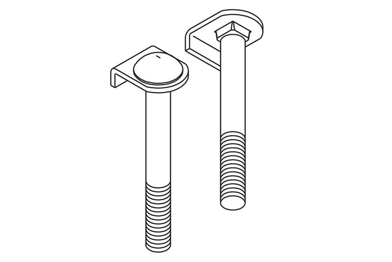 Chatsworth 10620-004 | Clip J-Bolt 1/2-14, 5"L, Gold
