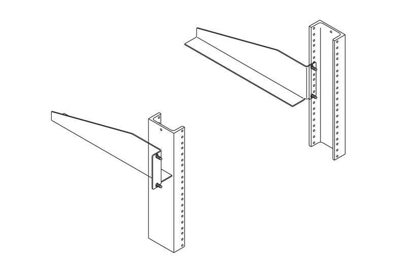 Chatsworth 12312-101 | Equipment Support Bracket, Gray, Pair