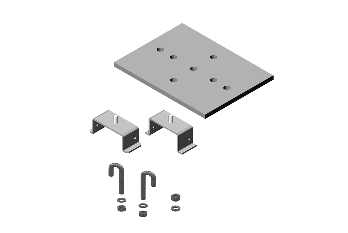 Chatsworth 12730-704 | 3" (80 mm) Channel Rack-To-Runway Mounting Plate with Bracket, for 4"W (100mm) Runway, Black