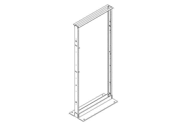 Chatsworth 46363-703 | Universal Rack, 35"EIA Two Post Rack, Two Top Angles, 7'H (2.1 m), 45U, Black