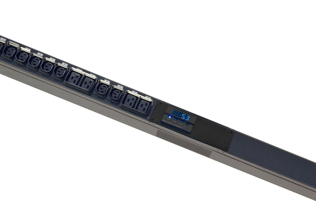 Chatsworth E1-2020-C | Metered eConnect PDU, Black, Vertical, For 42U & Higher Cabinets, IEC 60309 60A 3P+E Input, Phase-Balance Locking Outlets, Local Meter