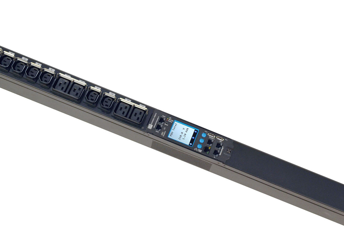 Chatsworth EA-3007-C | Monitored eConnect PDU, Black, Vertical, For 42U & Higher Cabinets
