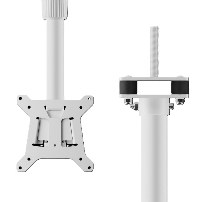 Clinton Electronics CE-CM-SX-6 | Telescoping LCD/PVM Pole Bracket, Ceiling Mount, 35 Lb Load, 6’ Adjustable, Aluminum/Steel, White