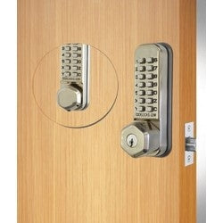 Codelocks Llc CL290KBB SS | Mechanical Lock Latchbolt, Hexagonal Beveled Handle, Zinc, PVD Stainless Steel with Hex Key Override, Dual Backplate, For Hung Door